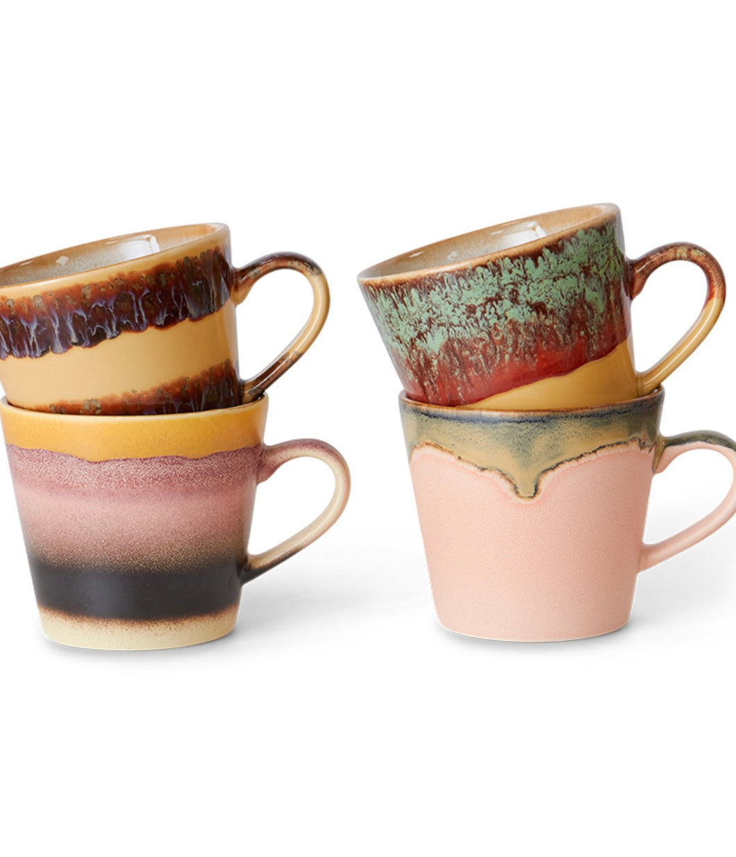 70s ceramics cappuccino Mugs vista set of 4